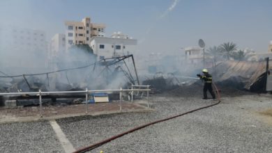 Oman Latest News : Caravans destroyed in fire in Al Ghubra