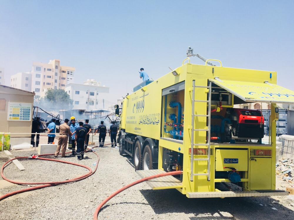 Oman Latest News : Caravans destroyed in fire in Al Ghubra