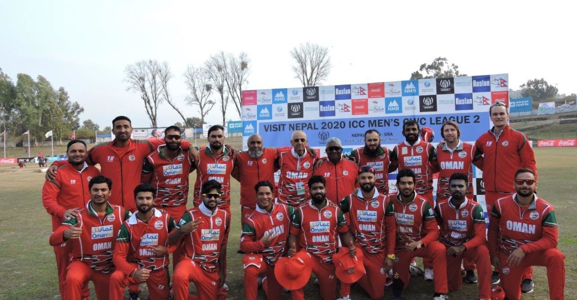 Triumphant Oman team after beating USA