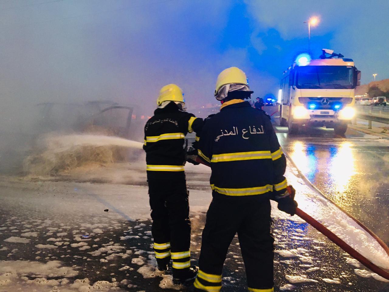 Car catches fire in Al Amerat, no injuries reported - The Arabian ...