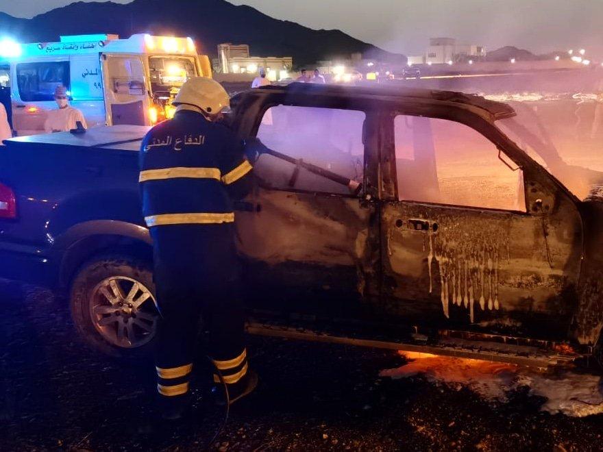 Vehicle catches fire in Bahla, no injuries reported - The Arabian ...