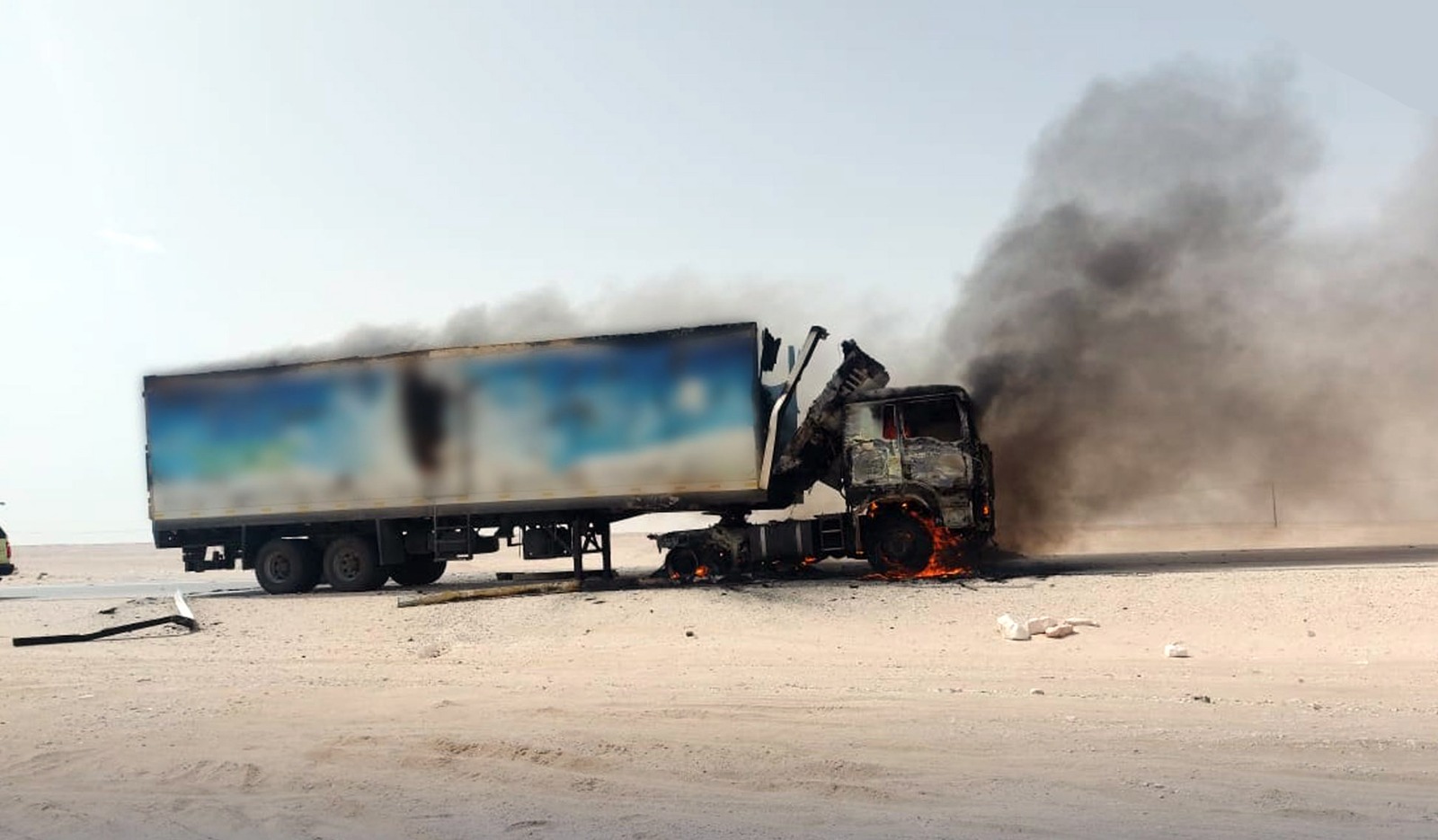 Truck catches fire on Adam-Thumrait highway, no injuries reported - The ...