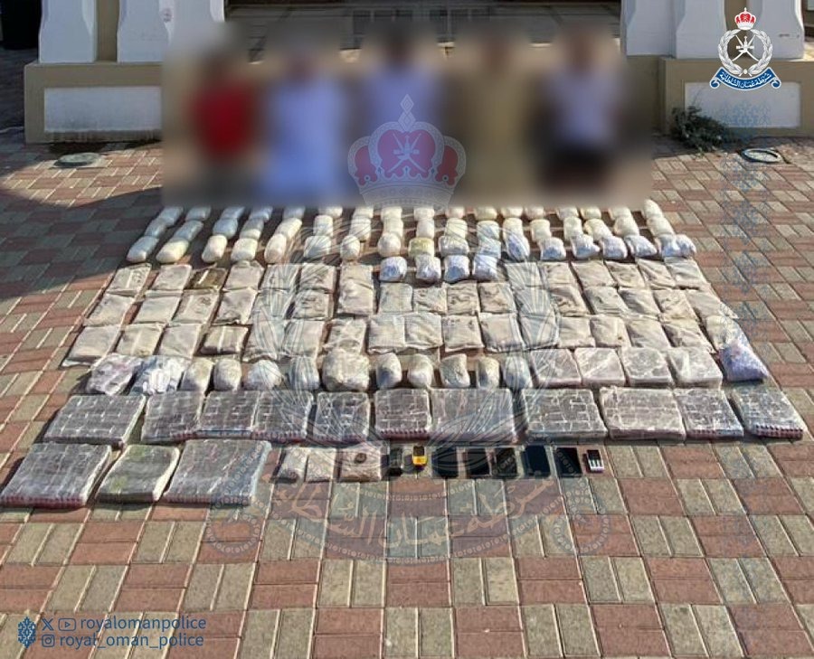 Royal Oman Police seize over 110 kg of drugs, arrest five in North Al ...